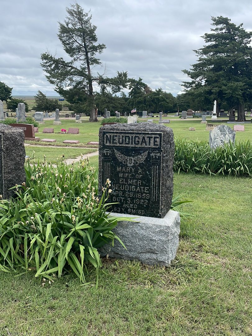 Mary A. Neudigate's grave. Photo 1